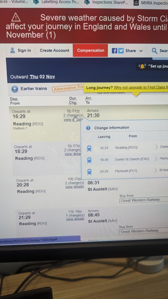 Atteconqueso's tweet photo. @GWRHelp Hi, thanks for coming back to me. I understand the advice is not to travel, but are these trains running? I don't have anywhere to stay in Reading and just need to assess if there's a possibility to get home via train at all. https://t.co/Oe5Y3Rl4gV