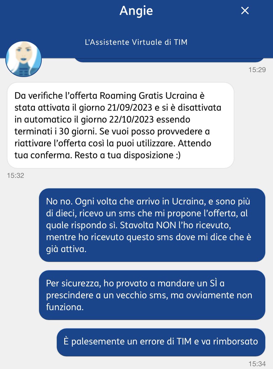 Come la TIM truffa i profughi ucraini. L’offerta “roaming gratis” consente loro di navigare e chiamare gratis quanto tornano in patria. Capita che però, anziché l’sms per l’attivazione, ricevano un sms secondo cui l’offerta è già attiva, ma non è vero. Gli addebiti sono folli. Il