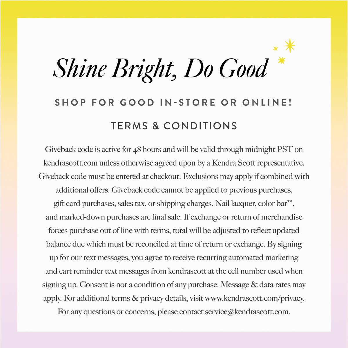 StepUpSavannah's tweet photo. #ShopForGood at @KendraScott
November 13 & 14, 2023. Enter the promo code for your online purchase, or stop by the store and mention Step Up Savannah. 20% of the proceeds will help us create a more economically inclusive community.
#StepUpSavannah #Giveback #EconomicMobility https://t.co/HqM2cHivF8