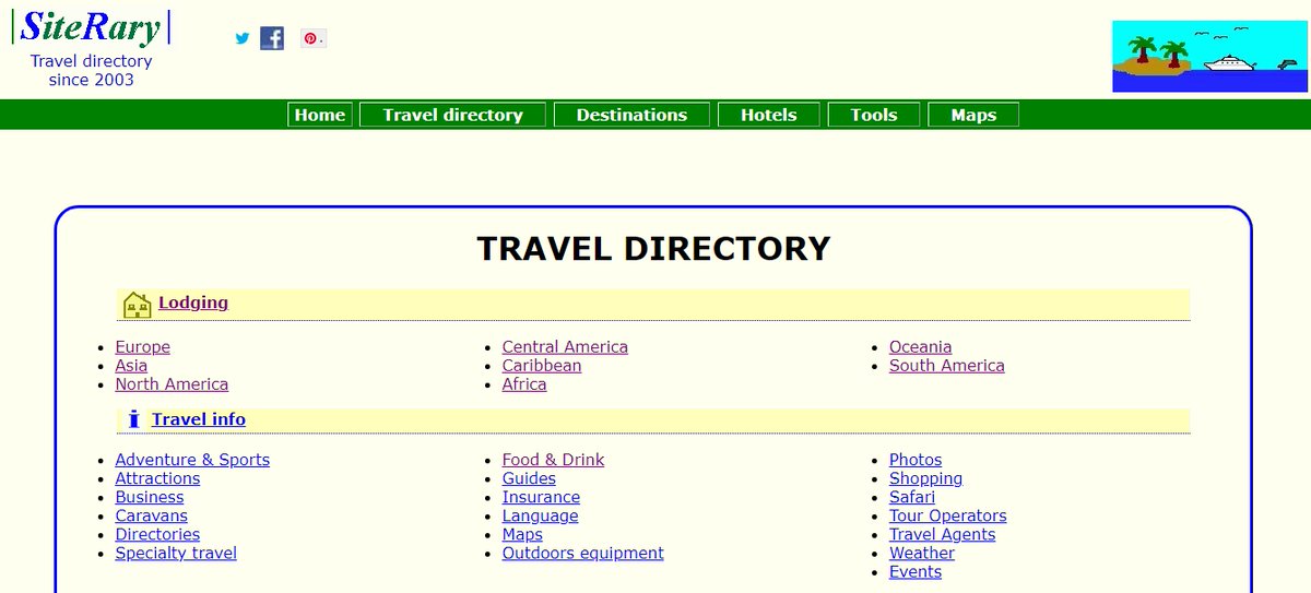 siterary's tweet image. List your travel site at siterary.com : A travel directory since 2003.  siterary.com  #travel #directory #webmasters