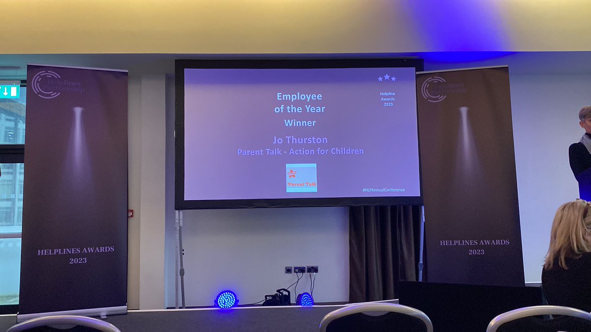 Congratulations to Jo from @actnforchildren for winning the Employee of the Year award. “They have been instrumental in developing the helpline and their knowledge of advice wand guidance make them a very worthy winner”