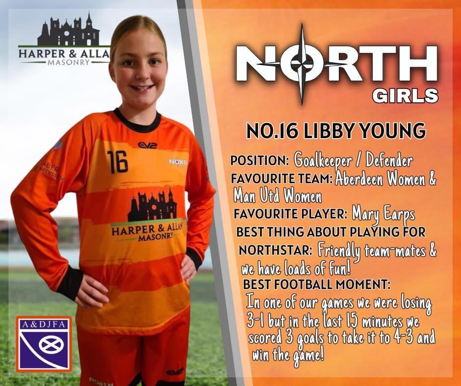 ⚽️ Northstar Girls Player Spotlight ⚽️

Our last player spotlight for the girls goes to goalkeeper/defender no.16 Libby Young! 🧤

Harper And Allan Masonry Ltd

#northstarcfc #northstargirls #abernecessities #ev2sportswear #oneclub #oneheart #onelegacy