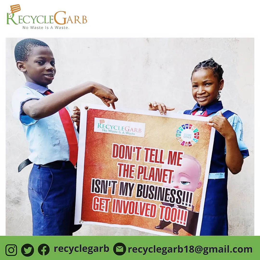 The Planet is everyone' s business!

Are you ready to get involved? Here is a message from our future Champs for you to take action Now!!!

Reach out to us on 08160991631 for  PET Pick up within Ibadan and environ.

No waste is a waste!

#EcoConsciousness #TogetherWeCan #Recycle