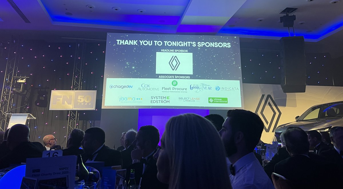 We’d like to thank this year's #FN50 sponsors <a href="/renault_uk/">Renault UK</a> (headline sponsor) <a href="/chargedev/">ChargedEV</a> <a href="/CoxAutoEurope/">Cox Automotive Europe</a> Fleet Procure <a href="/goodyear_uk/">Goodyear UK</a> INDICATA <a href="/JaamaLtd/">Jaama Ltd</a> Select Lease by <a href="/Mobilize_FS/">Mobilize Financial Services</a> System Edström UK <a href="/TheAA_UK/">The AA</a> and <a href="/vgroupint/">vGroup International</a>

Full event coverage available at eedition.fleetnews.co.uk/html5/reader/p…