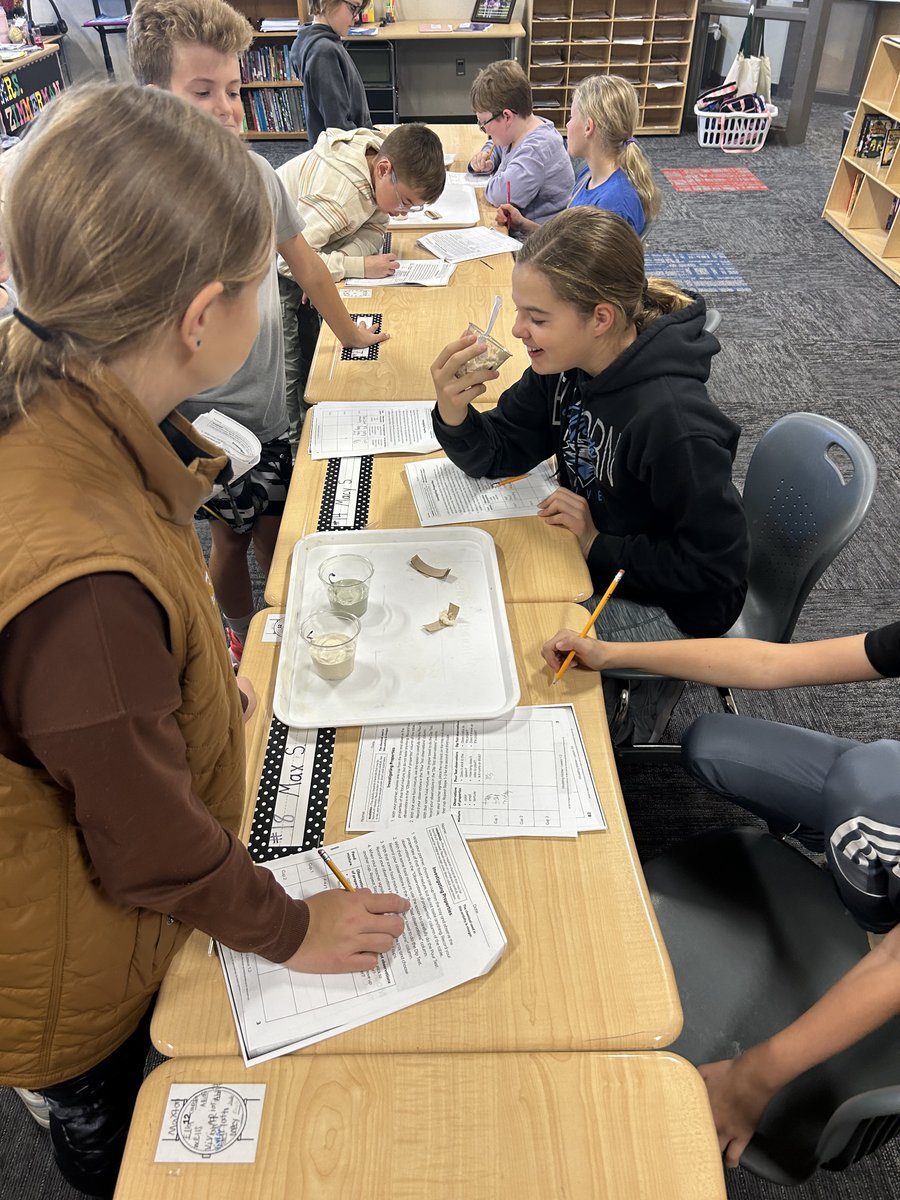 ElkhornPS_WD's tweet photo. Mrs. Zimmerman’s 5th grade food scientists recorded properties of three different food mixtures. #onestepforwardeveryday https://t.co/rs6LiMahoz