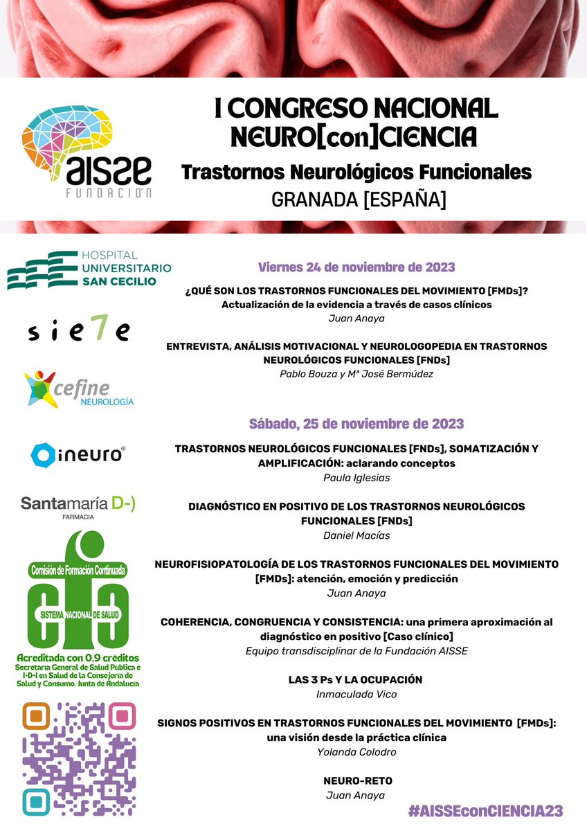 Juanayaojeda's tweet image. Isabel Pareés remarca la necesidad del equipo transdisciplinar en la atención a los #FMDs en la @SENeurorreha de #RASEN23

No puedo dejar de invitaros al Congreso Benéfico que @fundaisse ha organizado el 24 y 25 Nov en Granada.