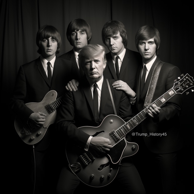 Many people forget that Donald Trump was one of the original members of The Beatles. He wrote many of their original songs and even taught Ringo how to play the drums. #NowAndThen