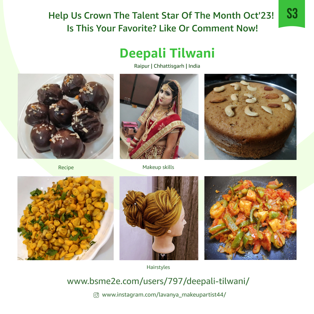 BSMe2e's tweet photo. Learn about Deepali's extraordinary journey with BSMe2e, leading to an unexpected victory in October '23. Help us Crown the Talent Star of The Month!

Explore The Talent: https://t.co/bbw0vYbpNy

#MakeupOfTheDay #BeautyTips #CookingFromScratch #FoodieFavorites #HairTutorials https://t.co/wx099dR5n3