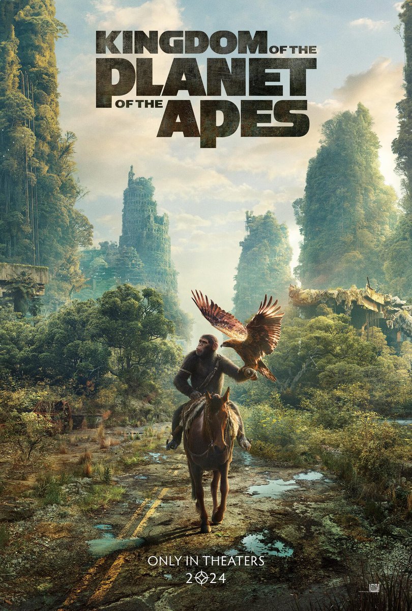 DiscussingFilm's tweet photo. First poster for ‘KINGDOM OF THE PLANET OF THE APES’.

In theaters on May 24. https://t.co/sWOkmyzytW