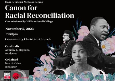 APS Intern and William Jewell student, Ian Wooldridge, is participating the upcoming 'Canon for Racial Reconciliation' and we share his invite to this special event: Sunday, November 5, 7:30 PM at Community Christian Church. Tickets available at ow.ly/SAc250Q3wxH