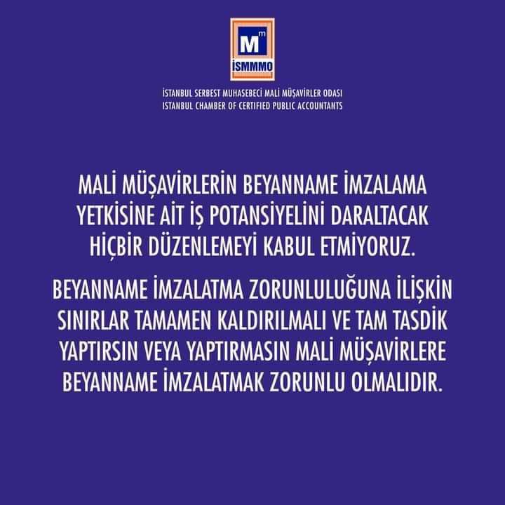 SonerSahinSMMM's tweet photo. 3568 Meslek Kanununda yapılacak değişiklikle SMMM’lerin yetkisinin daraltılarak yasal sorumluluklarının artırılması çok adaletsiz.
Beyanname imzalamak, SMMM’lerin temel yetki alanlarından biridir!
#beyannamesmmm 
@HMBakanligi @memetsimsek 
@gibsosyalmedya https://t.co/5khTE8jV3E