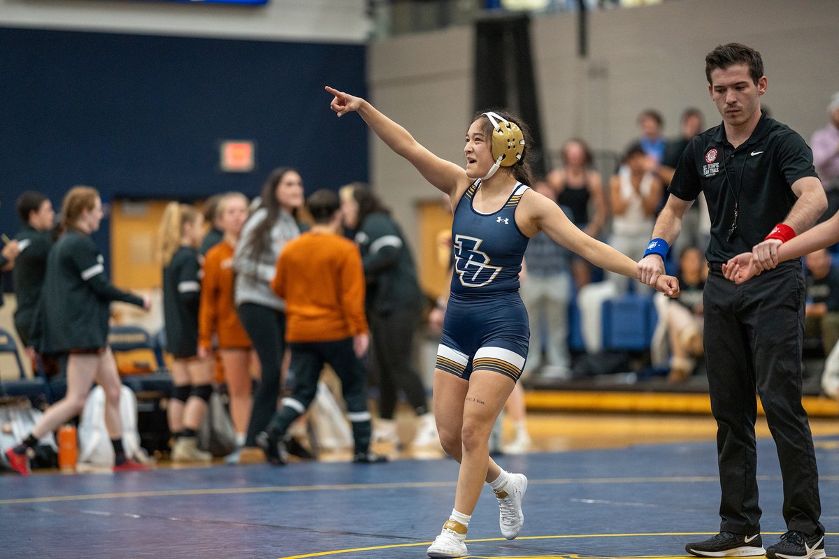 JohnCarrollU's tweet photo. It was a historic evening in the DeCarlo Center last night as the Women's Wrestling team made its debut! Congratulations to our Blue Streaks on their inaugural match, and thank you to the energetic crowd who came to support our athletes! https://t.co/h9IFWxahkl