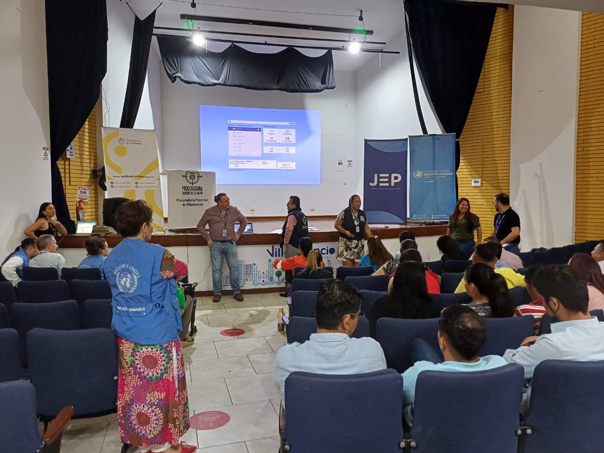 ONUHumanRights's tweet photo. Facilitamos espacios de trabajo entre @JEP_Colombia  #UARIV @PGN_COL y Personer@s de todo el #Meta. Articulan planes de trabajo para garantizar el acceso a derechos de las comunidades. https://t.co/ntqHJToodN