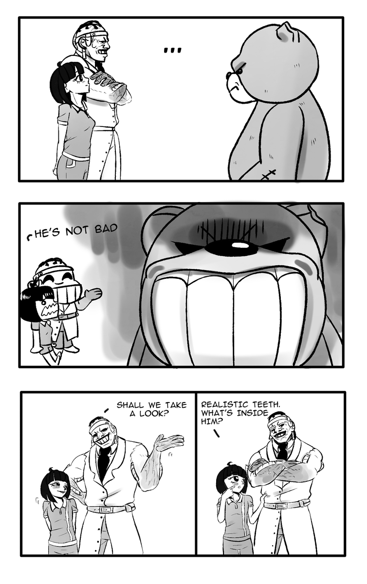 DemonistraR's tweet photo. Hello, naughty bear 🧸🫠

#comic #dbd #deadbydaylight #dbdfanart #FengMin #TheDoctor #HermanCarter #docmin #naughtybear https://t.co/y6zhA7JKAo