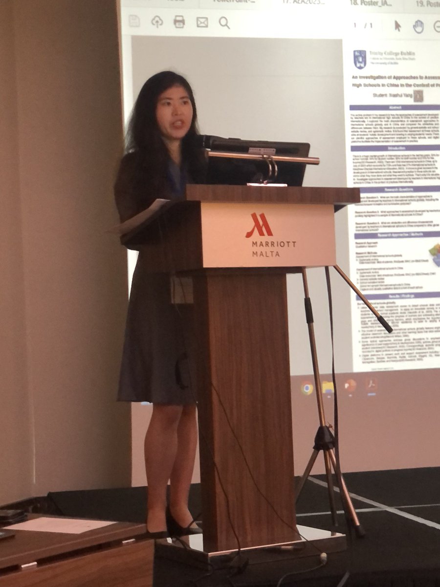 Well done to Xiaohui Yang @SchoolofEdTCD who presented at AEA-Europe. Delves into assessment practices in International Schools in China. @XiaohuiYang2021 @AEAe_2000