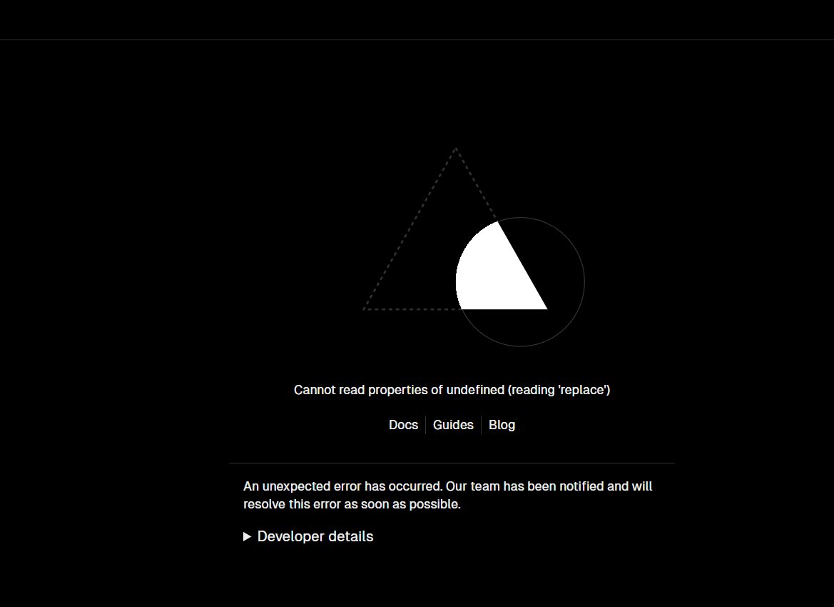 realRoes's tweet photo. anyone from @vercel who can help? I'm getting build error but seems I can't check the logs preview https://t.co/Wk8hDrzGDo