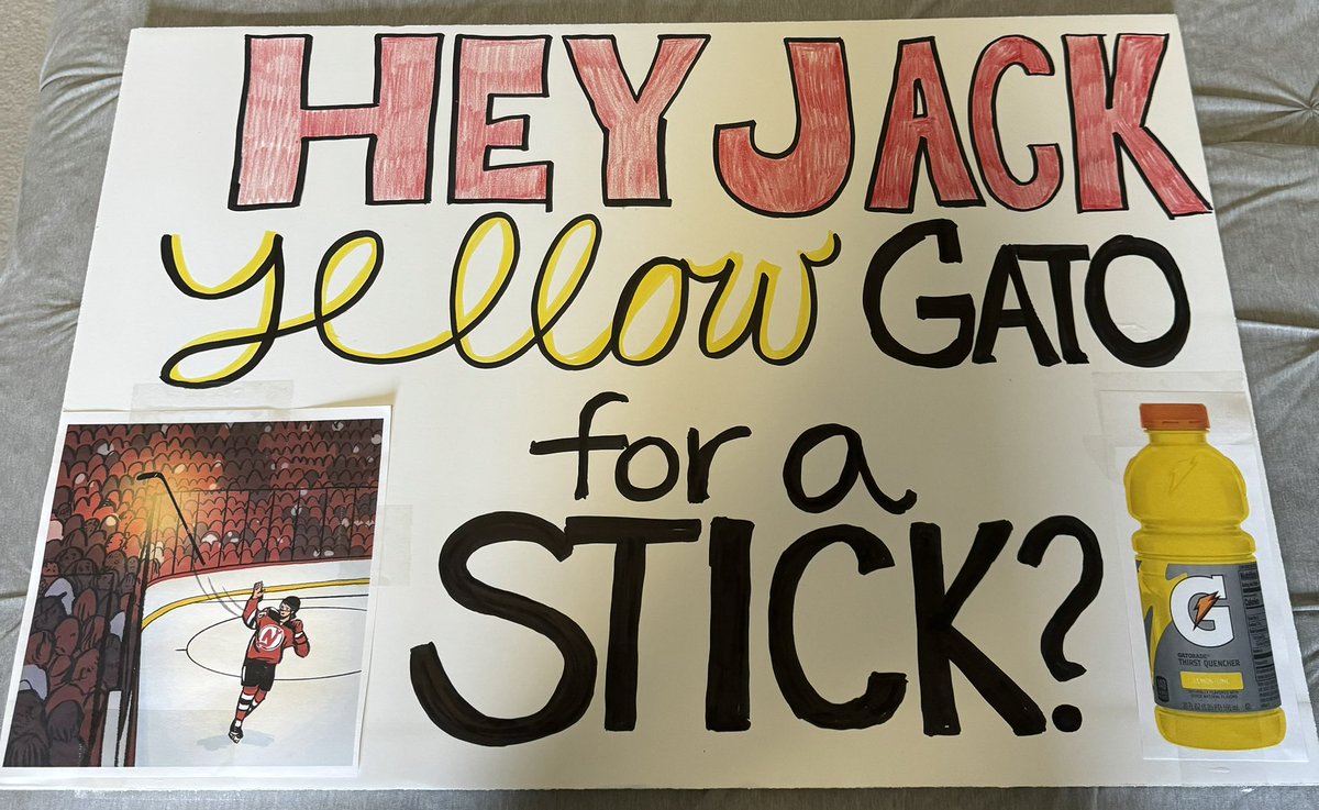 Cooney0's tweet photo. @NJDevils @mnwild @CitizensBank Hey @NJDevils, my son is a @jhugh86 superfan and will be at the Devils/Wild game tonight with this sign. Hope Jack finds him! https://t.co/QPWuoYVwL9