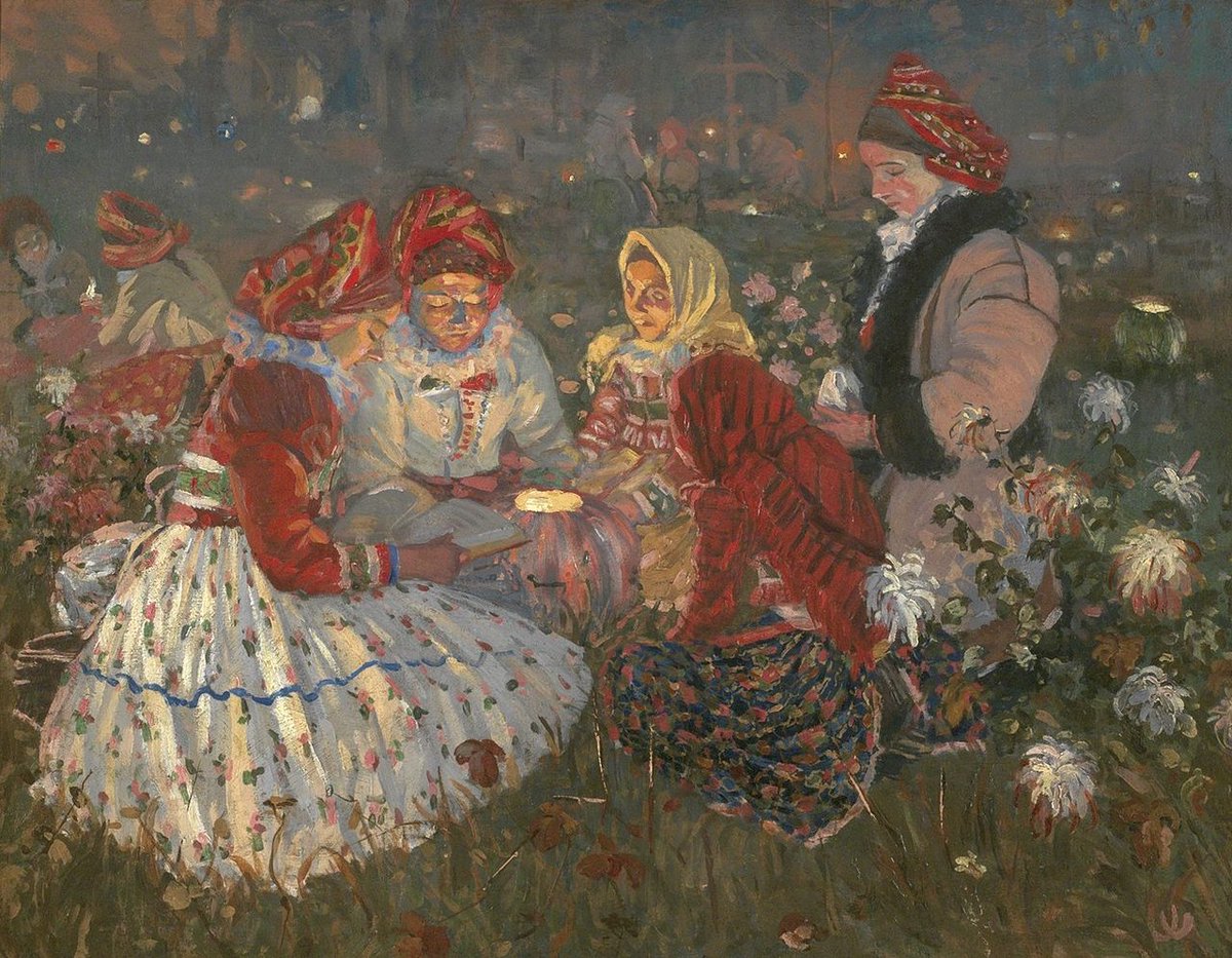 All Souls Day by Czech painter Joža Uprka, 1897. This painting depicts the traditional observance of All Souls in Moravia.