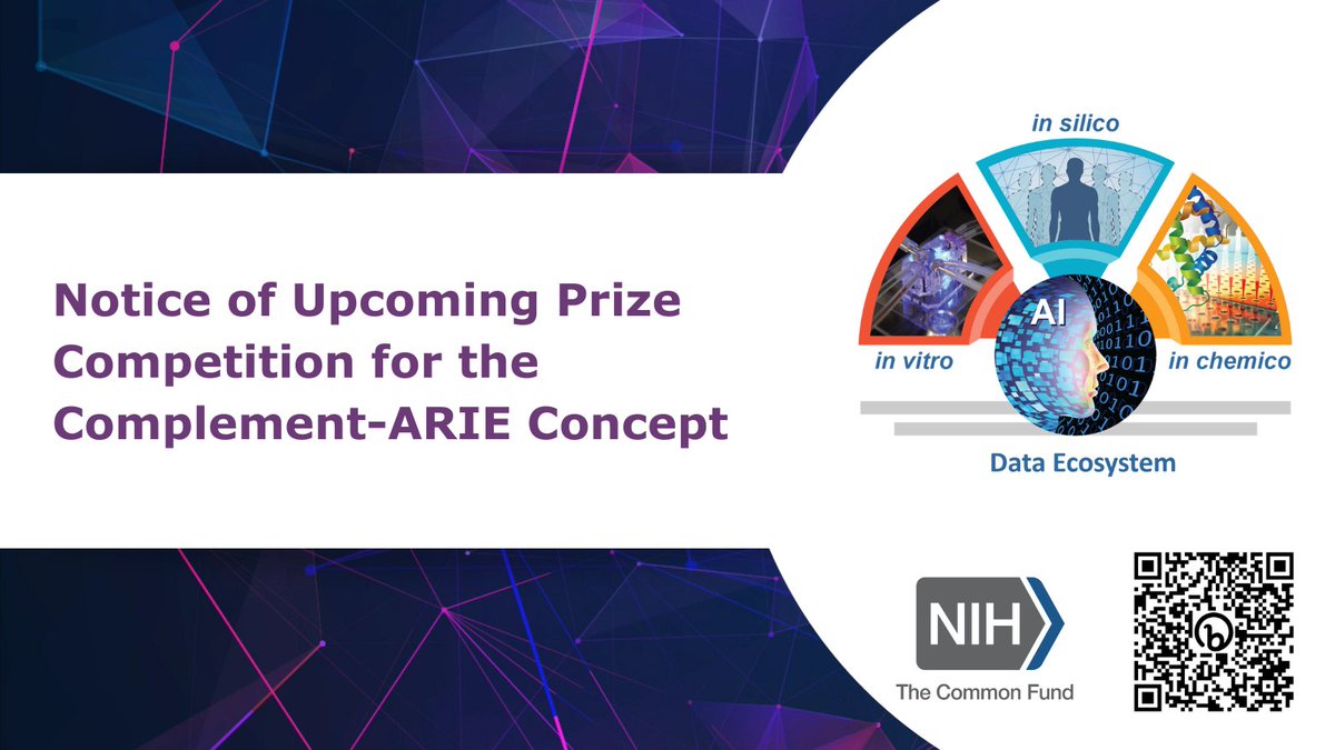 NIH_CommonFund's tweet photo. Do you work on #insilico, #inchemico, or #invitro models of #NewApproachMethodologies? The NIH Common Fund has issued a notice of an upcoming prize competition looking for innovative #NAMs methods. Learn more: https://t.co/c1OwTyKBjn https://t.co/gbeo28oSir