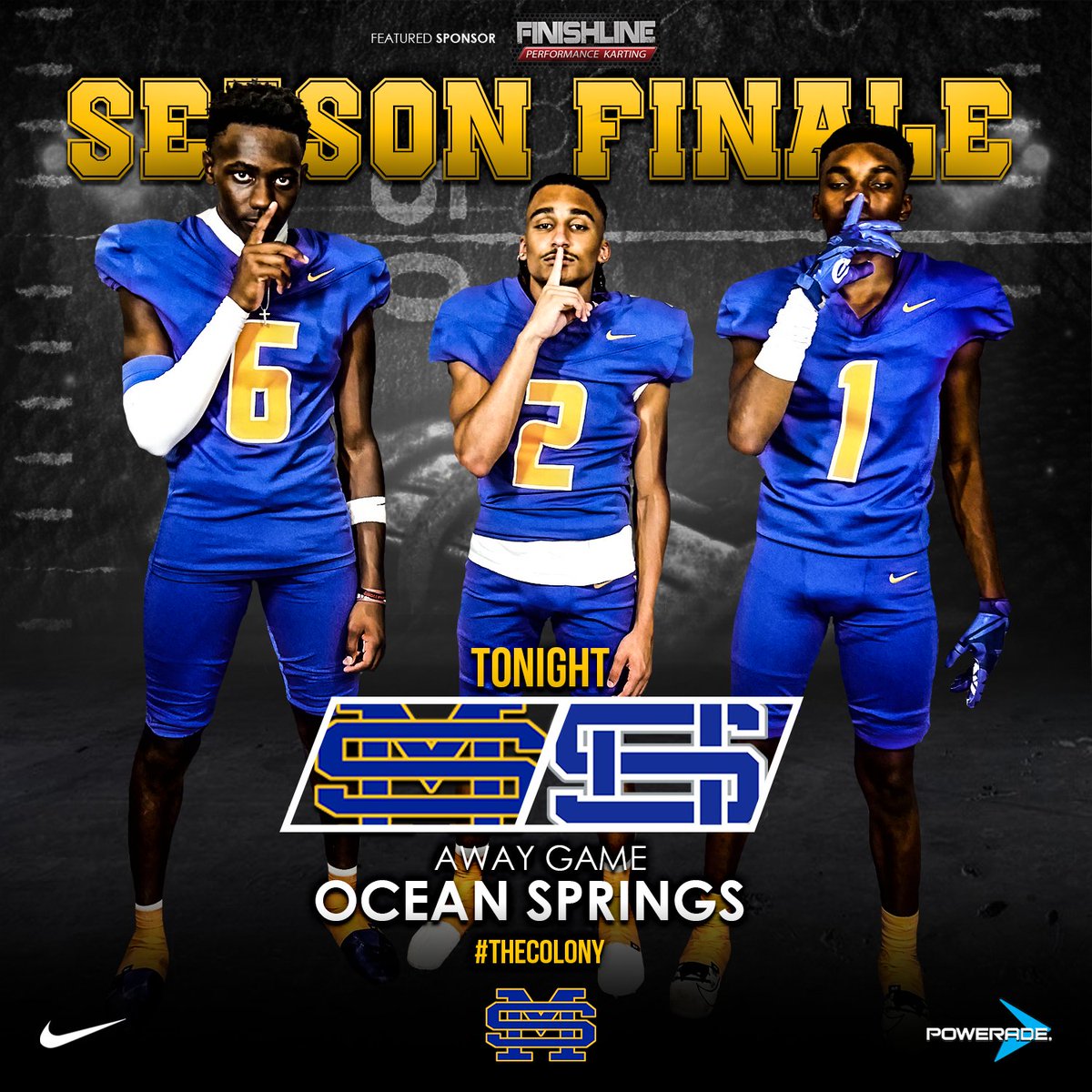 GAME DAY! Come support these boys for the final game of the season as we travel across the bridge to Ocean Springs. #thecolony