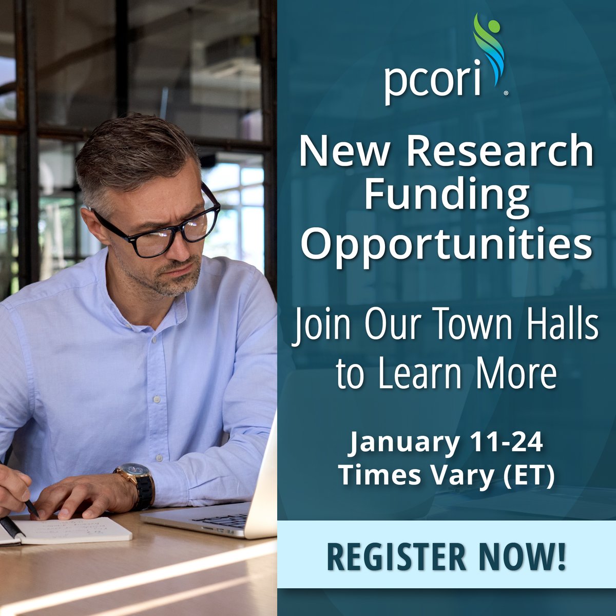 The Patient-Centered Outcomes Research Institute (@pcori) on Twitter photo New PCORI Funding Announcements will be opening January 9, 2024. 
PCORI is hosting several virtual town halls for applicants to learn more about these funding opportunities and to help you ensure you are prepared to submit a responsive Letter of Intent.
pcori.me/3FID9U6 New PCORI Funding Announcements will be opening January 9, 2024. 
PCORI is hosting several virtual town halls for applicants to learn more about these funding opportunities and to help you ensure you are prepared to submit a responsive Letter of Intent.
pcori.me/3FID9U6