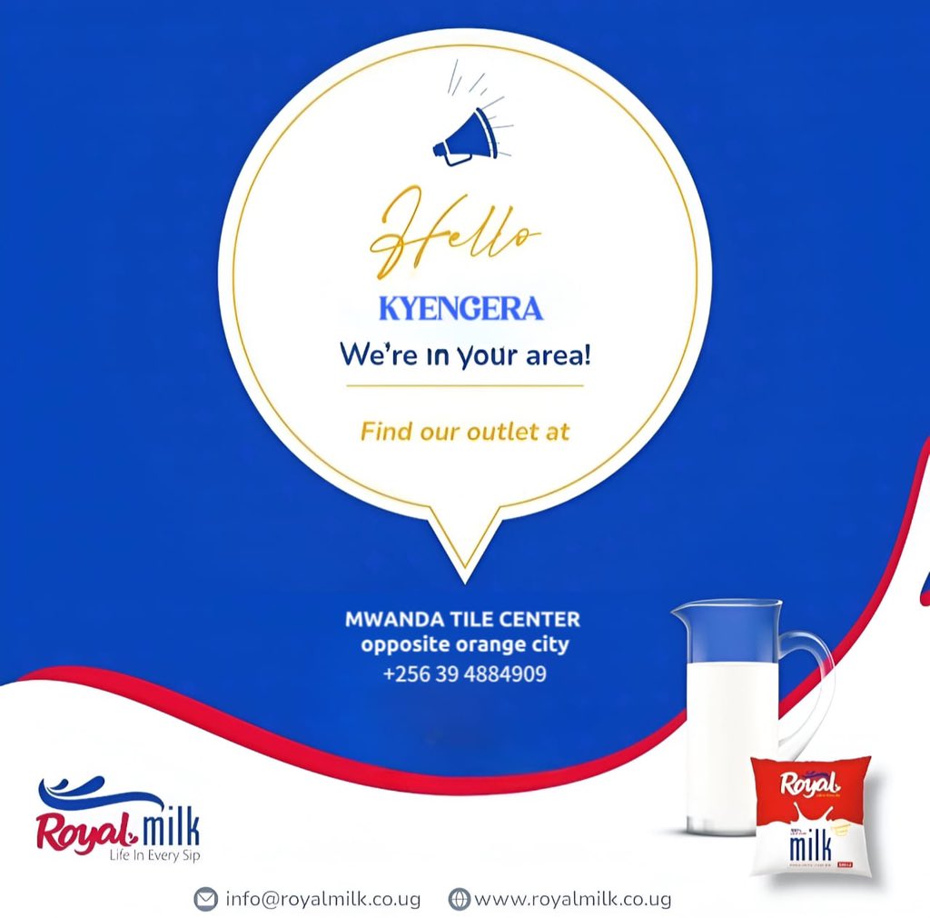 RoyalMilkUg's tweet photo. Good people of Kyengera weβre in your area code π
#LifeInEverySip | Buy Now https://t.co/IDN4pqB57i