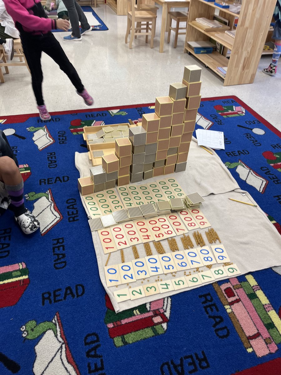 Essrig Lower Elementary students dive deep into understanding place value in our Montessori Program.  Call 813-975-7307 for a tour.  #wearemagnet #hcps