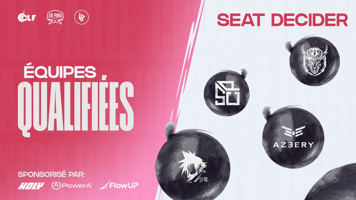 🔥 Découvrez les équipes qualifiées pour le Seat Decider <a href="/Okap_Esport/">Okap Esport</a> @AzeeryGaming <a href="/ShonenEsports/">Shonen eSports</a> <a href="/Esport_SCP/">Team SCORP</a> !

📺 A ce soir 20h pour la révélation des deux équipes de la phase de Playoffs! 👀