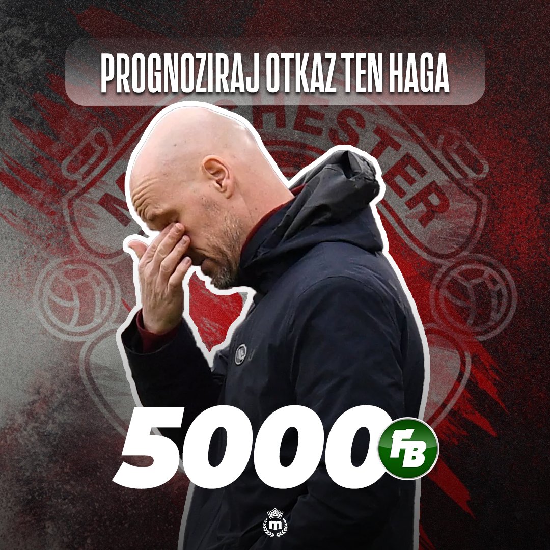 MaxBetSrbija's tweet photo. Osvoji 5.000RSD Freebeta!💰        

Sve što je potrebno jeste da:    

• Pratiš @MaxBetSrbija
• Retvituješ objavu uz quote  
• Pogodiš tačan broj utakmica nakon kojih će Ten Hag dobiti otkaz
• Najsrećniji među vama koji ste pogodili, osvaja nagradu

Srećno svima! https://t.co/r9LCgy2ocw