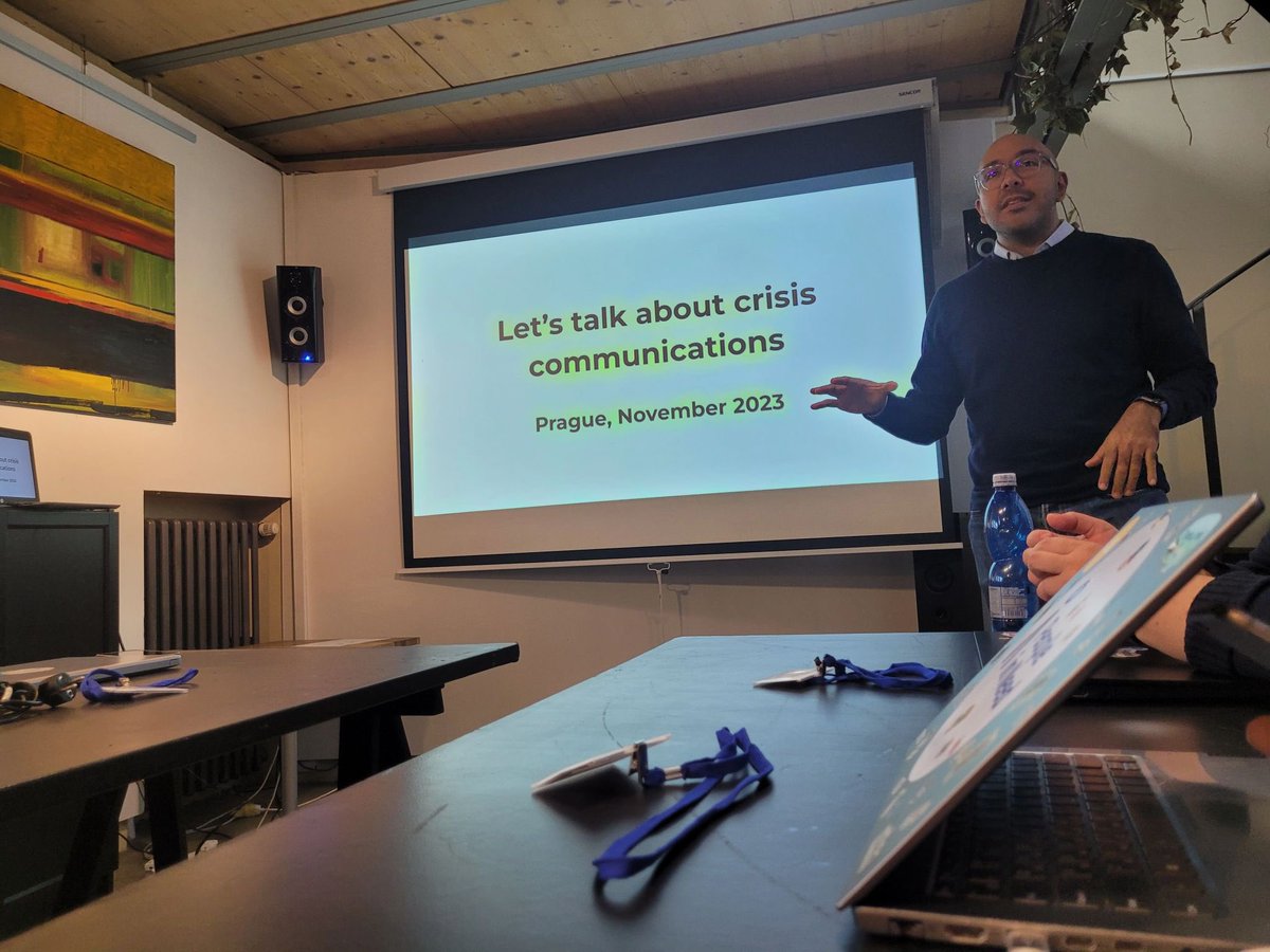 Dante_Licona's tweet photo. It feels we are surrounded by them. 

Professionally, personally — crises are very much present in our lives.

Most crises happen unexpectedly. We can never predict how they will affect us.

But there are ways to deal with them.

From an organisational perspective, this is why guidelines for crisis communication matters.

They don’t need to be fancy, nor complicated. 

As long as they are practical and easily understood by the team members, they can help organizations navigate through tough times while maintaining the trust of the people and audiences that matter to them.

The word "crisis" comes from the Greek - κρίσις - which means "decision."

To manage crises, we must make decisions.  Ideally, these should be informed decisions — though they are often difficult ones.

I discussed these insights and more with the @people_in_need communicators in Prague. 

Many thanks to @petstf and colleagues for the invitation, for your trust, and for the engaging discussion.