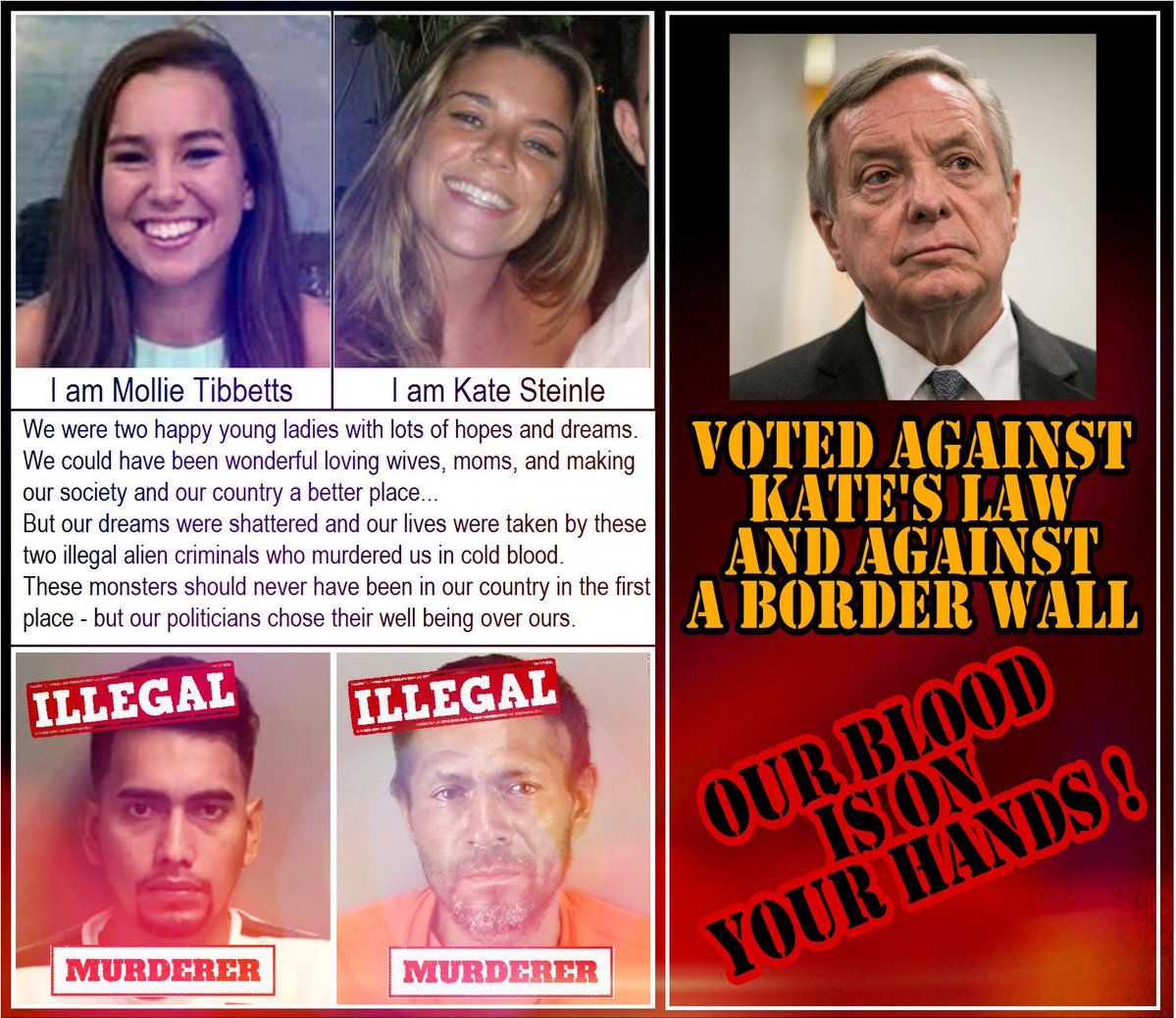 "Dick Durbin" Cares more about non-citizens than the citizens of Illinois. He is a Dick