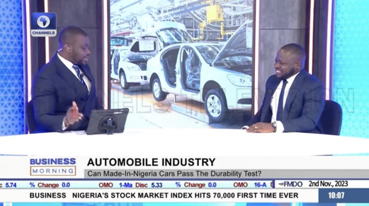 I was with @ladiwilliams on @channelstv this morning to discuss the importance of the Nigerian automotive assembly/manufacturing industry and the role @nordmotion is playing. 

Please watch on the YouTube channel of @channelstv 

#drivenord #nordmotion #madeinnigeria