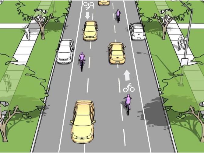 milwaukeedpw's tweet photo. This week, we’re resurfacing Edgewood Ave. from Oakland Ave. to Lake Dr. In addition to a newly resurfaced street, we're also installing the City’s first advisory bike lanes! 

Learn about advisory bike lanes and how we’re evaluating them: https://t.co/X1JT4HabUj https://t.co/2jpsq4CRfI