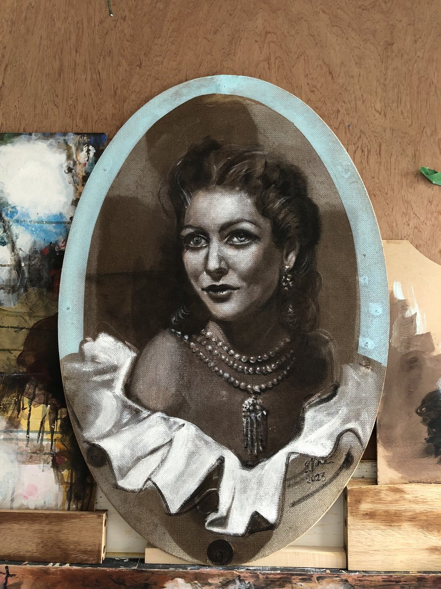 Simon_Vine's tweet photo. On the easel, acrylic on board. #painting #art #artist #montréal #acrylicpainting #portraitpainting #popart #popculture #artquebec #quebec #quebecart https://t.co/bYIY4EsQr4