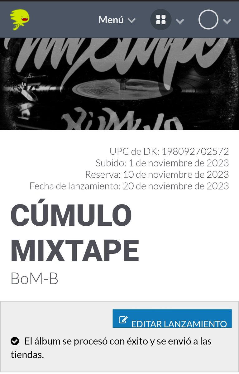 bombraisedlines's tweet photo. Familia ahora sí que ya está listo, el 20 de Noviembre es la fecha de salida de la Mixtape "Cúmulo",  con mi bro @LaGuarida_131 
Grabado y mezclado en @arenadigitaljc 
Masterizado por mi hombre Marcos en @pasandoelbano 
Más dos colaboraciones que se verán más adelante.
1L 🎶❤️🔥 https://t.co/lcqisv7JjU