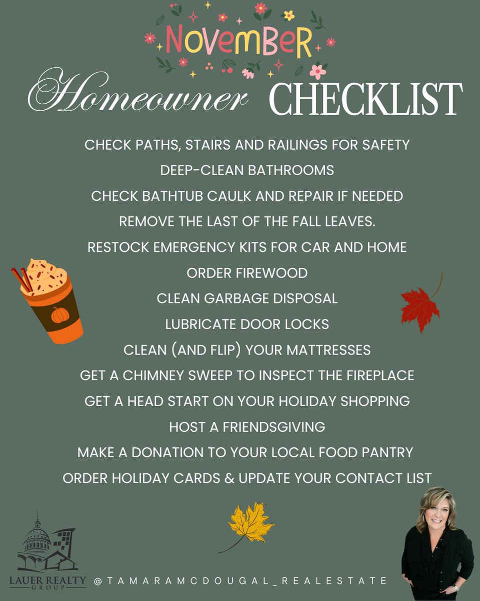 This Homeowner Checklist is so STUFFED full of good stuff, you’ll want to go back for seconds
#tamaramcdougalrealestate #tamarasellsmadison #SOLD #madisonwi #listwithme #buying #madison #seller #homesales #LRG #home #sellingagent #buyersagent #listingagent #homeownerchecklist