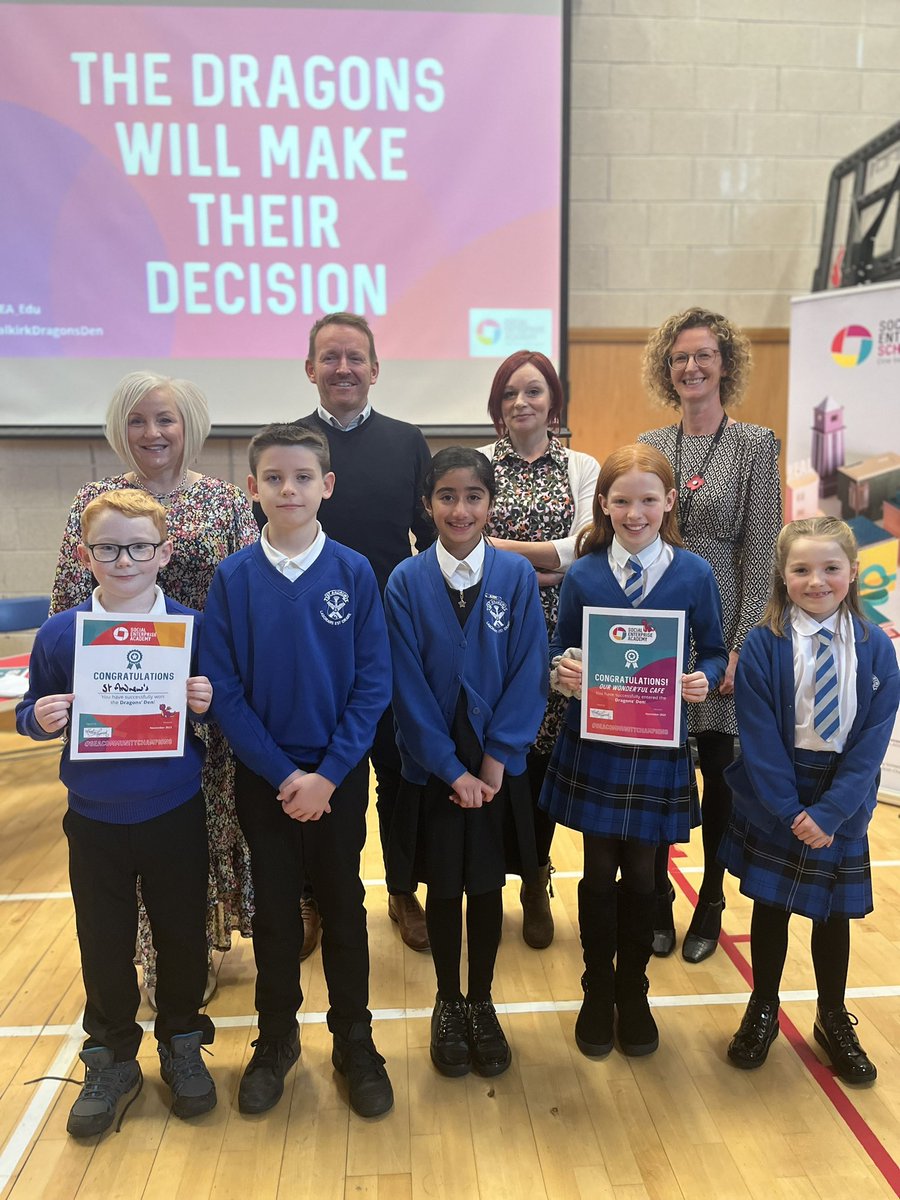 DYW_ForthValley's tweet photo. What an amazing day it has been🙌🏻

We are so proud of our young people and their entrepreneurial ideas, so much so that it was really hard to pick a winner🏆 

Pupils agreed they were really nervous but once they presented they felt confident, proud &amp; happy!

#Falkirkdragonsden🐉 https://t.co/4mwCeRT29b