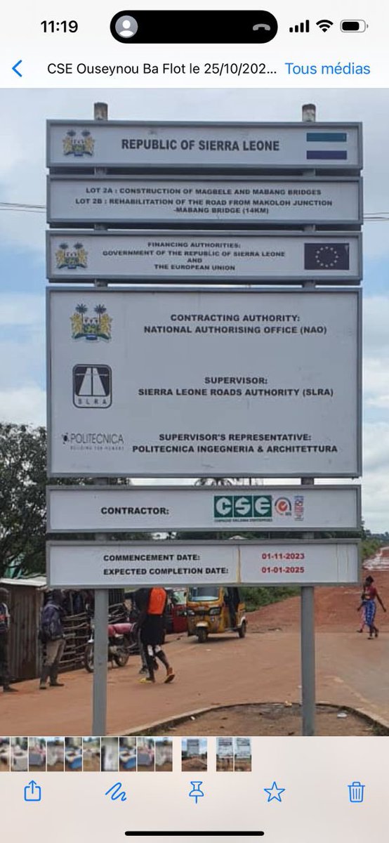 AmbroseJames12's tweet photo. We are already in action! 1-11- 23 was commencement date for the 14Km road construction from Makoloh Junction (2nd toll gate) through Songo to mabang bridge. Official launch is set for the 15-11-23. GOSL 🇸🇱- EU 🇪🇺development cooperation in action #NAOSL @EUinSierraLeone @dsengeh https://t.co/KpPUBLQ4SB