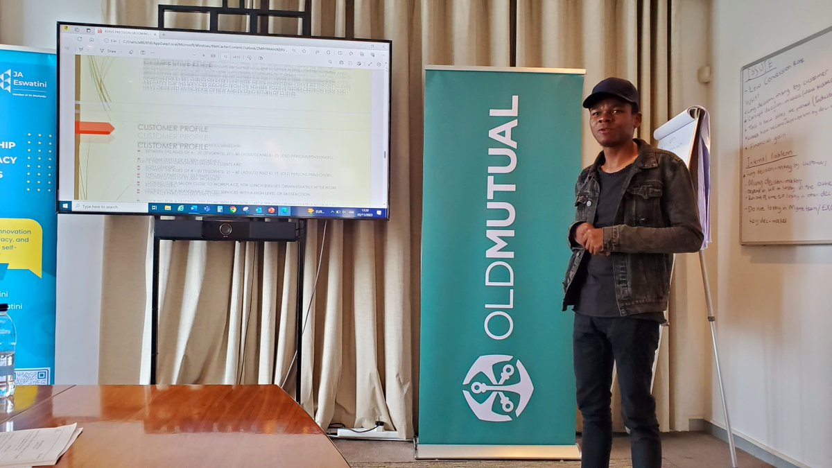 OldMutualSZ's tweet photo. Old Mutual Eswatini has partnered with @JA_STL  where youth businesses will be assisted financially and with business mentorship to the tune of E100 000. The young entrepreneurs made their business plan presentations at Old Mutual offices on the 2nd November, 2023.

#oldmutual https://t.co/Nh9Y6N7hYA