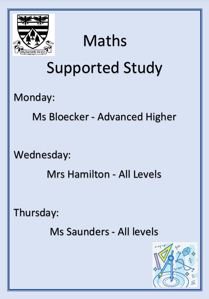 Well done to the 11 senior pupils who attended supported study on Wednesday. We look forward to welcoming more of you on  Thursday after school 🤩
