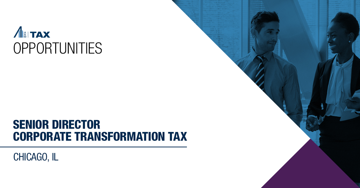 If you're a tax professional with strong analytical skills, a passion for complex tax planning and client satisfaction, we want you at @AlvarezMarsal #Tax as a Senior Director in Corporate Transformation Tax. #ApplyNow: bit.ly/46eUsaK #Chicago