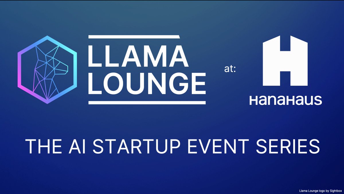 Tonight: Llama Lounge: The AI Startup Series in Palo Alto, our final event of the year!   

Final Numbers: 
> 700+ registered  
> 500+ on waitlist, totally sold out  
> 300+ AI founders/builders  
> 100+ AI investors  
> 13+ volunteers  
> 11 AI startups on demo floor (the stars