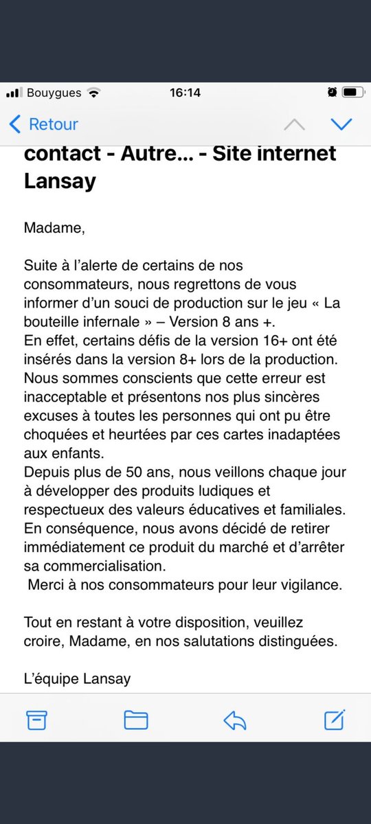 franceactu_off's tweet photo. @MamansLouves D après quelques twitteurs qui ont contacté le service de lansay il y aurait eu un problème de production et sera retirer de la vente à voir voici leurs réponse https://t.co/oQ343k95px