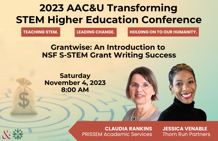 <a href="/aacu/">AAC&U</a> Join us for breakfast at #AACUSTEM for the GrantWise Workshop! This 2 part deep dive will explore the #NSF S-STEM program, #grant writing secrets, how to secure extramural funding for #STEMeducation, &amp; much more. #STEM #HBCU #HBCUs #WeAreCASL #WeArePKAL #grantwriting