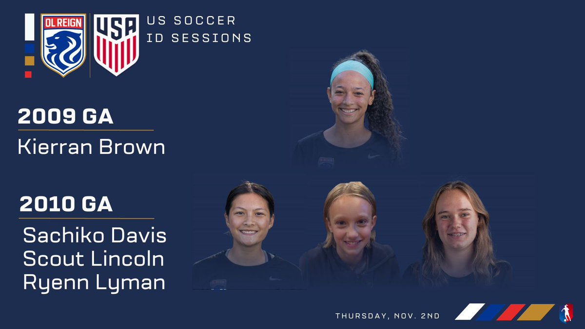 Seattle Reign Academy (@olreignacademy) on Twitter photo Congrats to our 4 players invited to the <a href="/ussoccer/">U.S. Soccer</a> youth ID Sessions happening tonight! 🙌 Congrats to our 4 players invited to the <a href="/ussoccer/">U.S. Soccer</a> youth ID Sessions happening tonight! 🙌