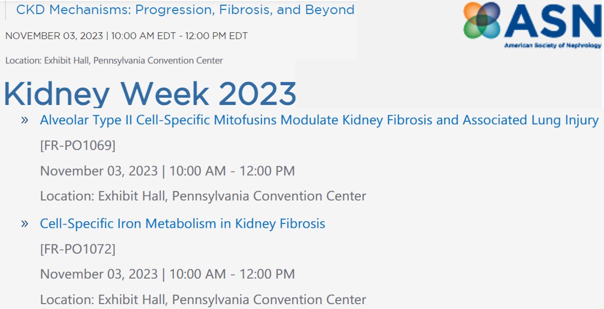 Divya Bhatia (@2divyabhatia) on Twitter photo Hi #KidneyWk <a href="/ASNKidney/">American Society of Nephrology</a>, check out our posters #FR-PO1069 tomorrow on distant organ (kidney-lung) crosstalk during kidney fibrosis, & #FR-PO1072 from @akchurinOleh’s lab. CKD Mechanisms:Progression, Fibrosis,and Beyond/Exhibit Hall/10AM–12PM <a href="/WeillCornell/">Weill Cornell Medicine</a> <a href="/WCMDeptofMed/">Weill Department of Medicine</a> <a href="/WCMKidney/">WCM Kidney & Pancreas Transplant Program</a> Hi #KidneyWk <a href="/ASNKidney/">American Society of Nephrology</a>, check out our posters #FR-PO1069 tomorrow on distant organ (kidney-lung) crosstalk during kidney fibrosis, & #FR-PO1072 from @akchurinOleh’s lab. CKD Mechanisms:Progression, Fibrosis,and Beyond/Exhibit Hall/10AM–12PM <a href="/WeillCornell/">Weill Cornell Medicine</a> <a href="/WCMDeptofMed/">Weill Department of Medicine</a> <a href="/WCMKidney/">WCM Kidney & Pancreas Transplant Program</a>