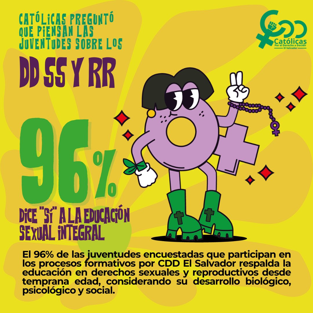 📊 #CDDElSalvador consultó a las juventudes y aquí están los resultados: El 96% de los jóvenes respalda la educación sexual integral. 💡 La educación es poder, y la juventud lo sabe. 💪 #EducacionSexualIntegral #DerechosSexuales #Feminismo
