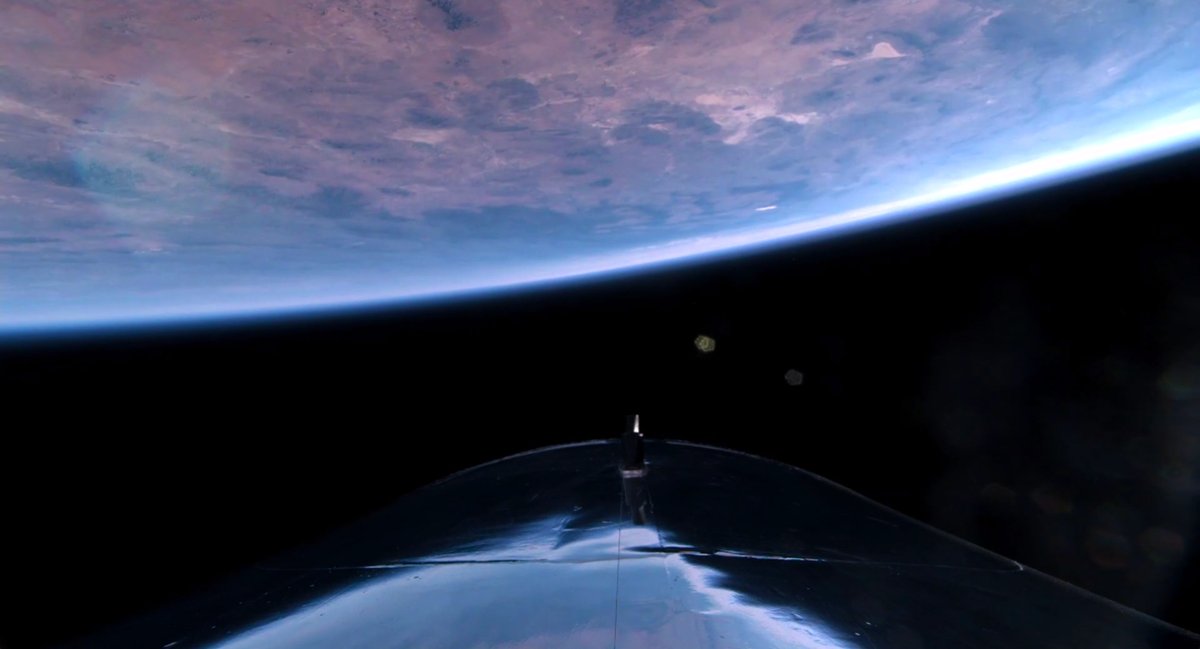 virgingalactic's tweet photo. #Galactic05 flying high! 🤩 https://t.co/3ahWS3I4jE