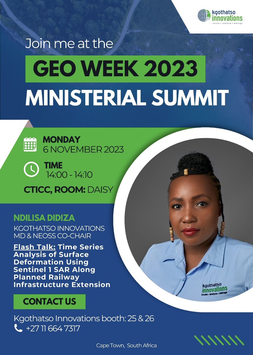 The time has come! 
#GEOWeek2023 #TheEarthTalks #KgothatsoInnovations