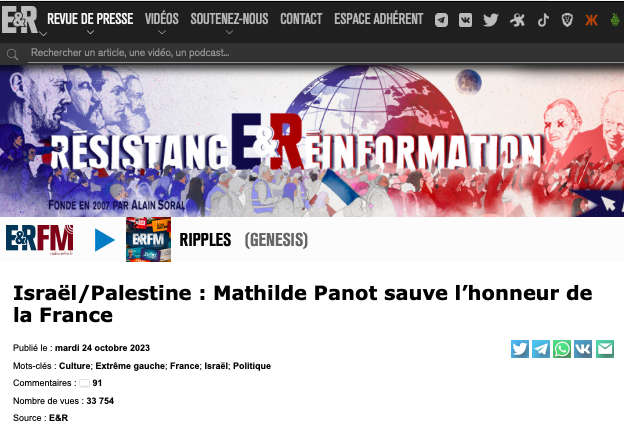 DelphinePineda's tweet photo. #Hamas Après #Melenchon encensé par Bourbon, chef de la sinistre feuille de choux extrême-droitiste-antisémite "Rivarol", voici donc #MathildePanot encensée par la non moins extrême-droitiste-antisémite feuille de choux de Soral !
Ça vous va toujours, chers militant(e)s lfistes ? https://t.co/UFR0A6M6gC